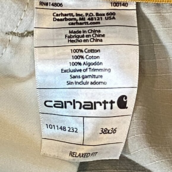 Carhartt Force Relaxed Fit Cargo Work Pant Beige Men's 38 #323H - Picture 7 of 8